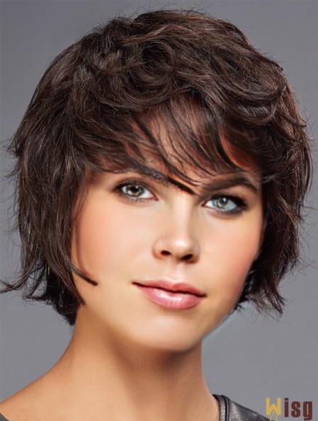 Wigs For Sale Brown Cropped Wavy Boycuts