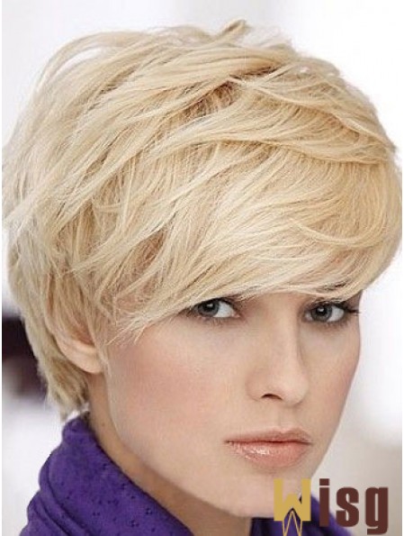 Blonde Short Straight Boycuts Capless Wig Online Shop