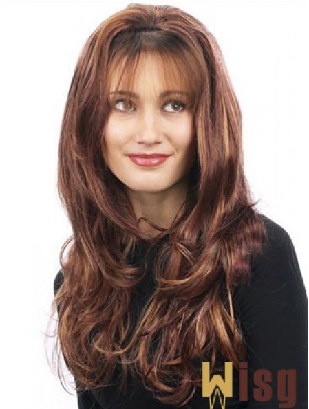 Wavy Synthetic Auburn Long Gorgeous 3/4 Wigs