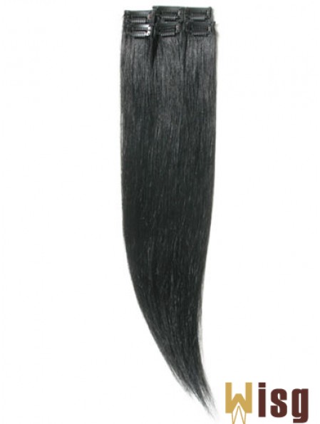 Amazing Black Straight Remy Human Hair Clip In Hair Extensions