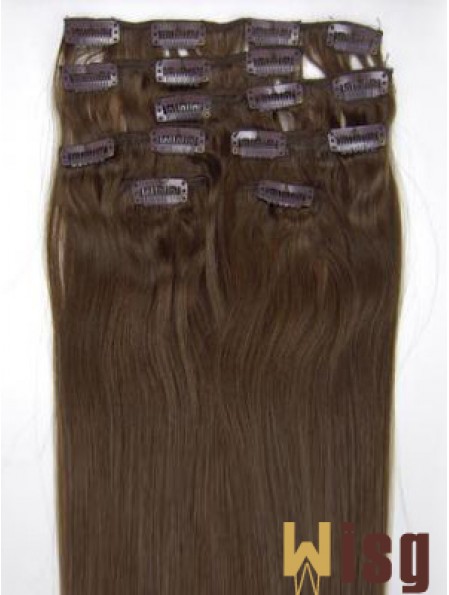 Perfect Brown Straight Remy Human Hair Clip In Hair Extensions