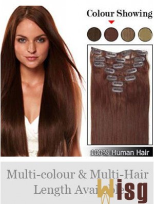 Hairstyles Auburn Straight Remy Human Hair Clip In Hair Extensions