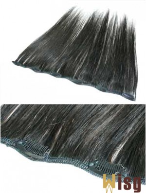 Fabulous Black Straight Remy Human Hair Clip In Hair Extensions