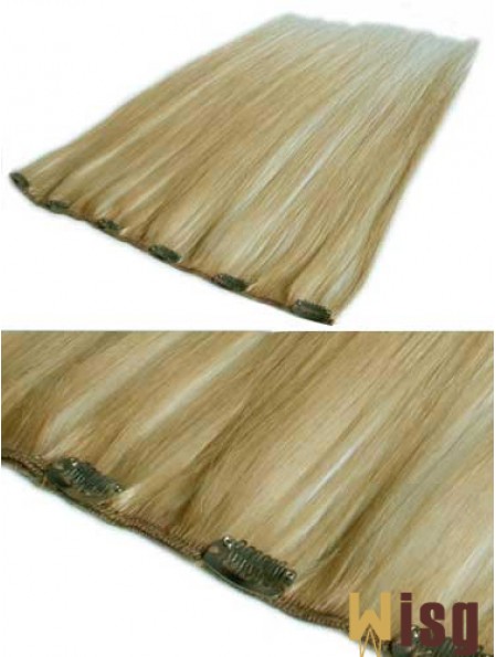 Sassy Blonde Straight Remy Human Hair Clip In Hair Extensions