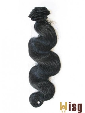 Black Wavy Style Remy Human Hair Tape In Hair Extensions