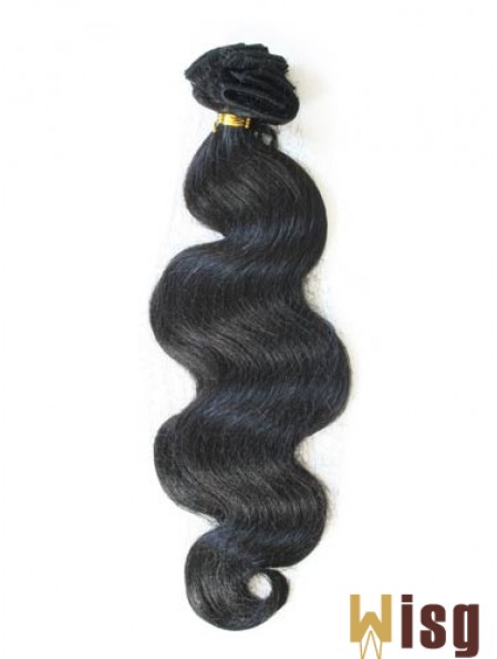 Tape In Hair Extensions With Remy Black Color Wavy Style