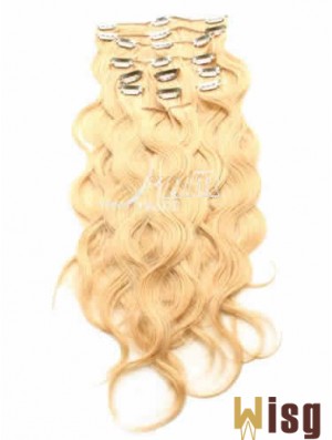 Ideal Blonde Curly Remy Human Hair Clip In Hair Extensions