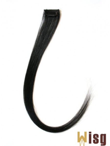 Exquisite Black Straight Remy Human Hair Clip In Hair Extensions