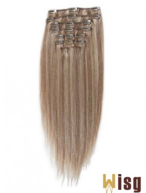 Great Blonde Straight Remy Human Hair Clip In Hair Extensions