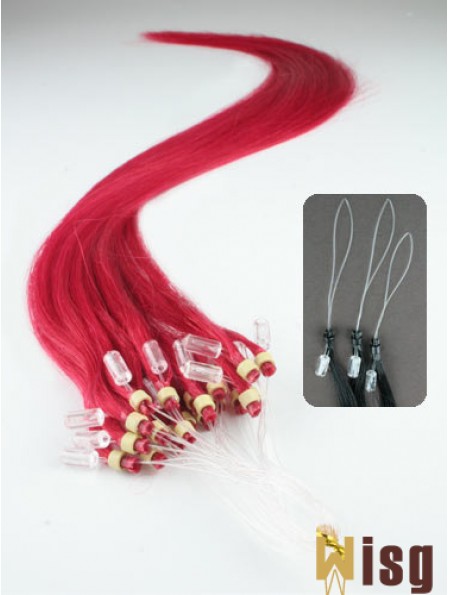 Fashion Red Straight Micro Loop Ring Hair Extensions