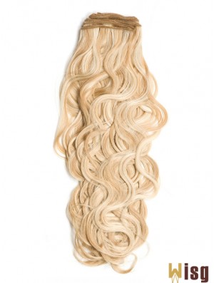 Curly Remy Human Hair Blonde Stylish Weft Extensions