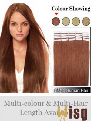 Auburn Straight Ideal Remy Human Hair Tape In Hair Extensions