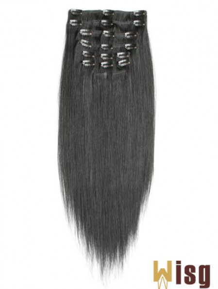 Incredible Black Straight Remy Human Hair Clip In Hair Extensions