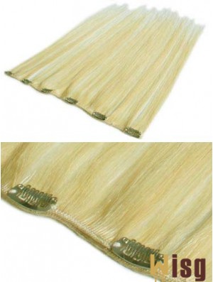 Cheapest Blonde Straight Remy Human Hair Clip In Hair Extensions