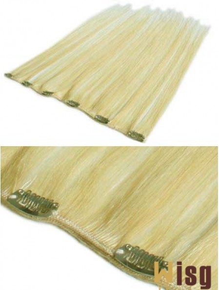 Cheapest Blonde Straight Remy Human Hair Clip In Hair Extensions