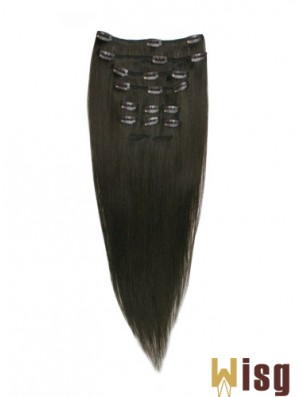 Good Black Straight Remy Human Hair Clip In Hair Extensions