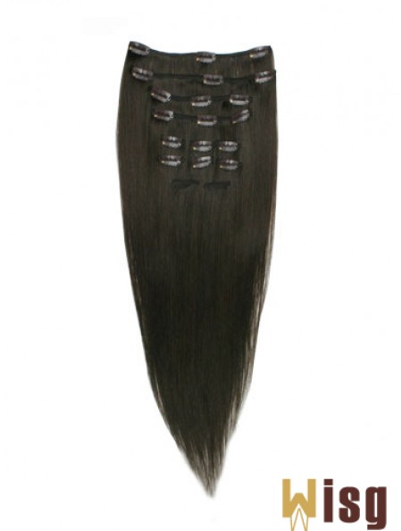 Good Black Straight Remy Human Hair Clip In Hair Extensions