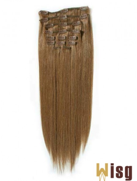 Fashionable Blonde Straight Remy Human Hair Clip In Hair Extensions