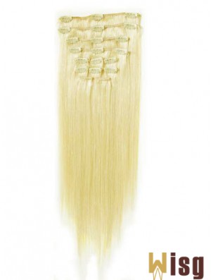 Perfect Blonde Straight Remy Human Hair Clip In Hair Extensions