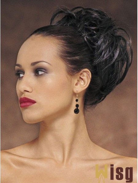 Exquisite Black Wavy Synthetic Clip In Hairpieces