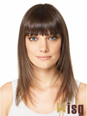 Clip In Hairpieces For Short Hair Brown Color Straight Style