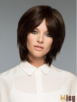 Brown Natural Straight Short Remy Human Hair Bob Wigs