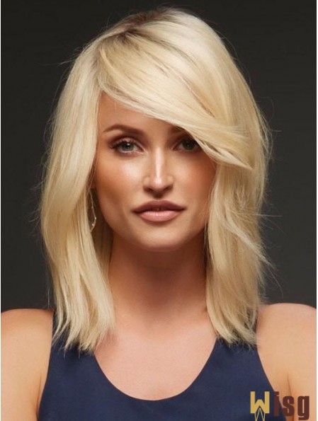 Blonde Layered Wavy 14 inch Buy Human Hair Wigs