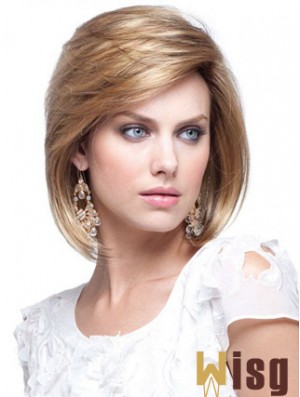 Human Hair Bob Wigs Chin Length Capless Blonde Color Bobs Cut