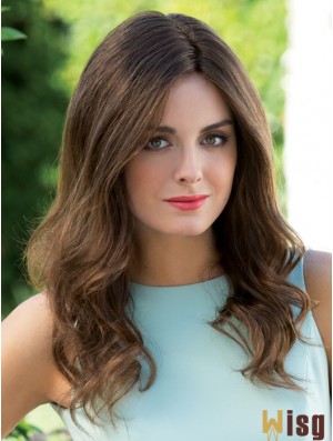 Long Wavy Layered Brown Soft 100% Hand-tied Wigs