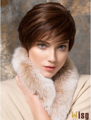 Short Straight Boycuts Auburn Designed 100% Hand-tied Wigs