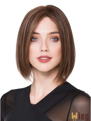 Bob Human Hair Wigs Brown Color Chin Length Bobs Cut