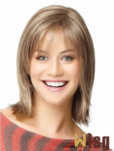 Short Bob Wigs Human Hair Shoulder Length Straight Style With Capless