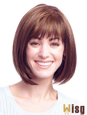 Human Hair Bob Wigs With Monofilament Bobs Cut Chin Length