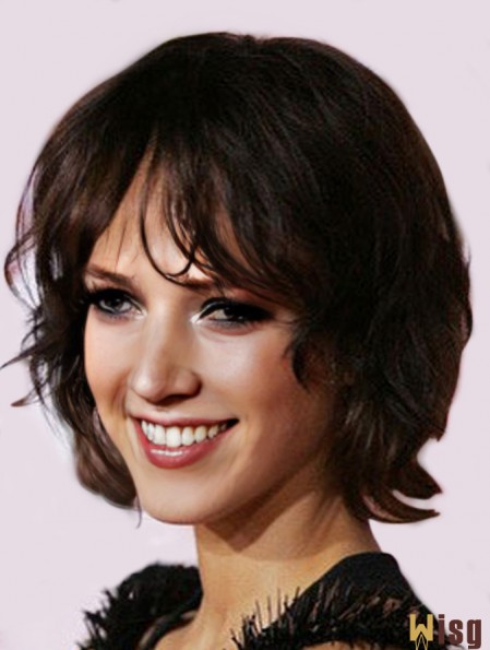  Wigs With Remy Human Lace Front Wavy Style Short Length