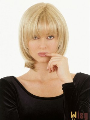 Monofilament Human Hair Topper UK Straight Style With Bangs