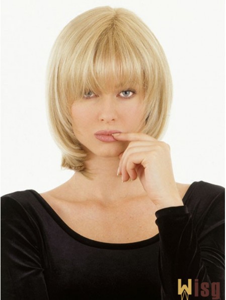 Monofilament Human Hair Topper UK Straight Style With Bangs