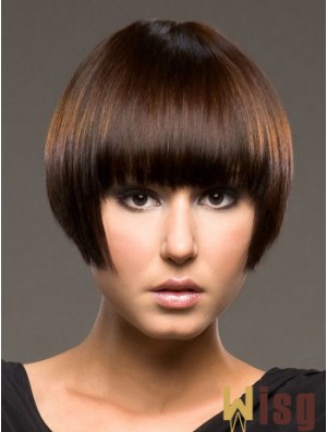 Bob Synthetic Wigs With Capless Straight Style Short Length