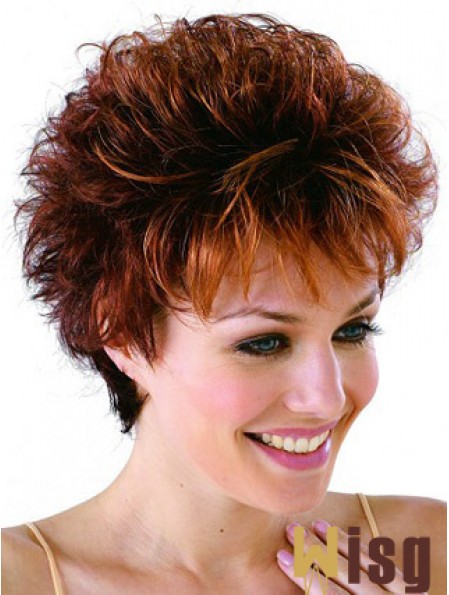 Remy Human Cropped Lace Front Curly Petite Monofilament Cap Wigs