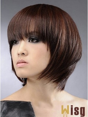 Chin Length Straight Bobs Capless Synthetic Wigs Bob Style