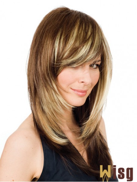 16 inch Blonde Long Layered Wavy Comfortable Lace Wigs