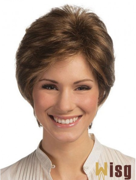 Lace Front Monofilament Human Hair Wigs Short Length Straight Style Boycuts