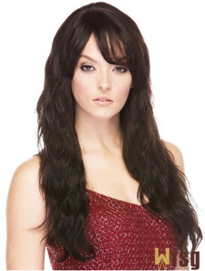 Brazilian Human Hair With Bangs Straight Style Long Length