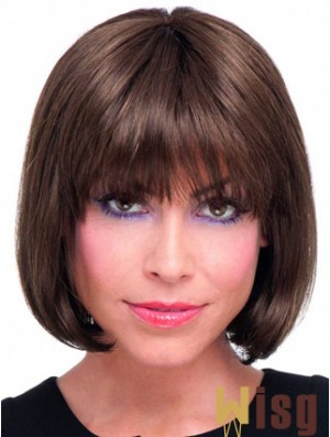 Remy Human Bobs Chin Length Straight Lace Front Real Hair Bob Wigs