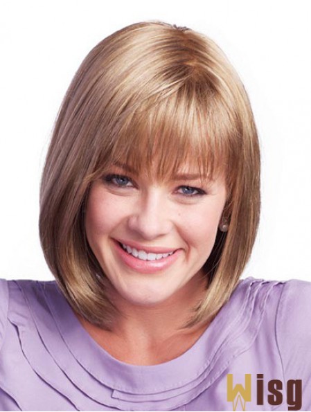 Chin Length Brown Sassy 11 inch Straight Bob Wigs