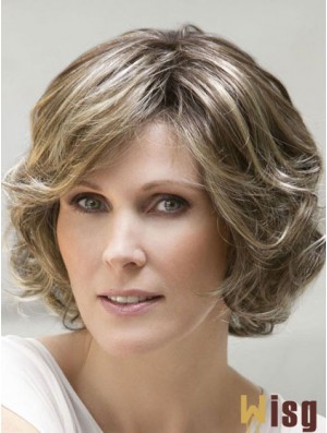 Blonde Wavy Chin Length With Bangs Ladies Monofilament Ellen Wille Wigs