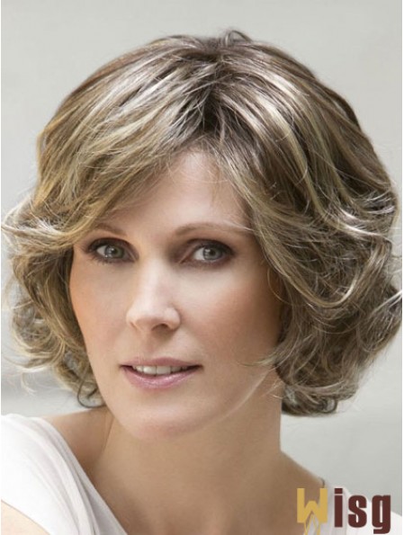 Blonde Wavy Chin Length With Bangs Ladies Monofilament Ellen Wille Wigs