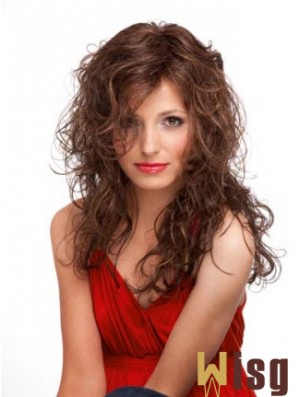 Curly Monofilament Wigs 100% Hand Tied Long Length Layered Cut