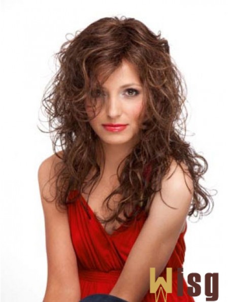 Curly Monofilament Wigs 100% Hand Tied Long Length Layered Cut