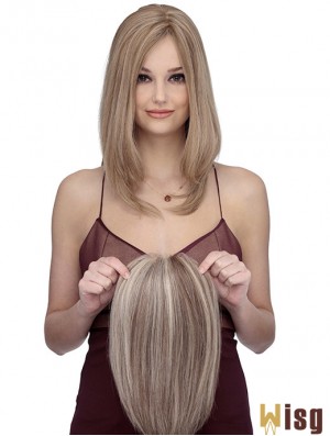 Shoulder Length Straight Without Bangs Cheap Blonde Lace Front Wigs