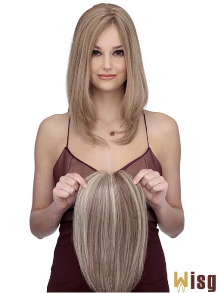 Shoulder Length Straight Without Bangs Cheap Blonde Lace Front Wigs